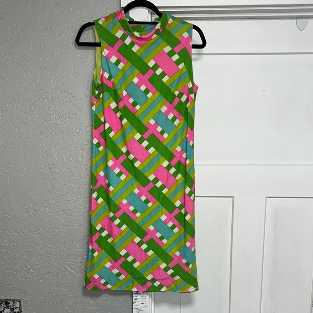 1960’s RETRO VINTAGE SLEEVELESS MINI SHIFT DRESS SMALL